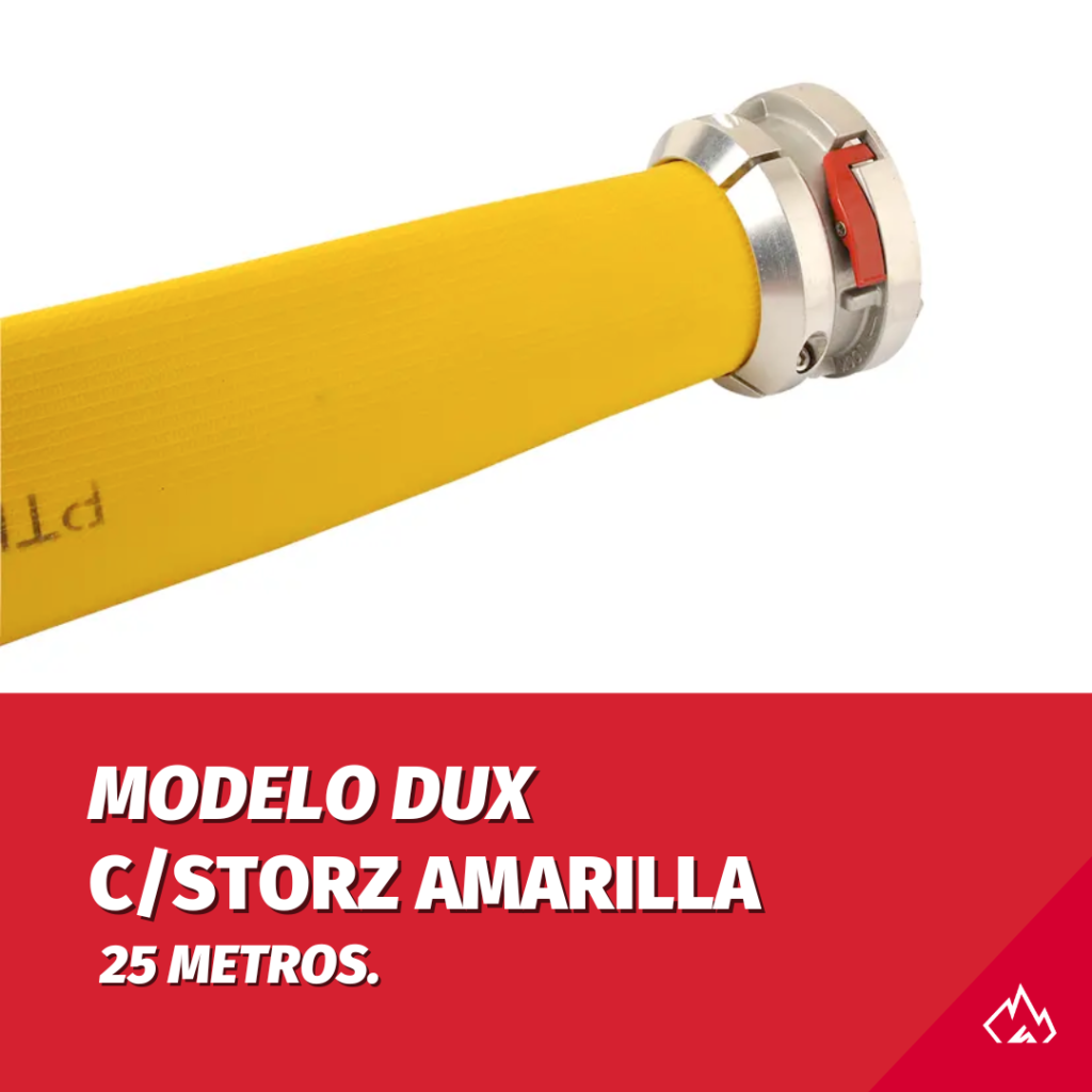 MANGUERA C/STORZ DUX 4" X 25 MT AMARILLA DURAMASTER 5-ELEM