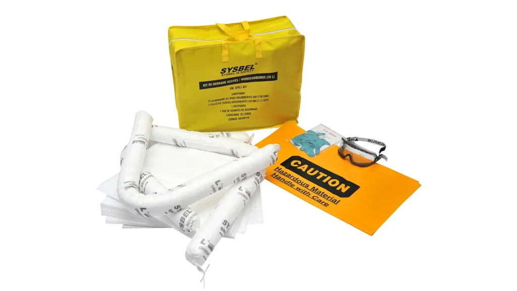 Kit de contencion derrame aceite hidrocarburos 35 litros